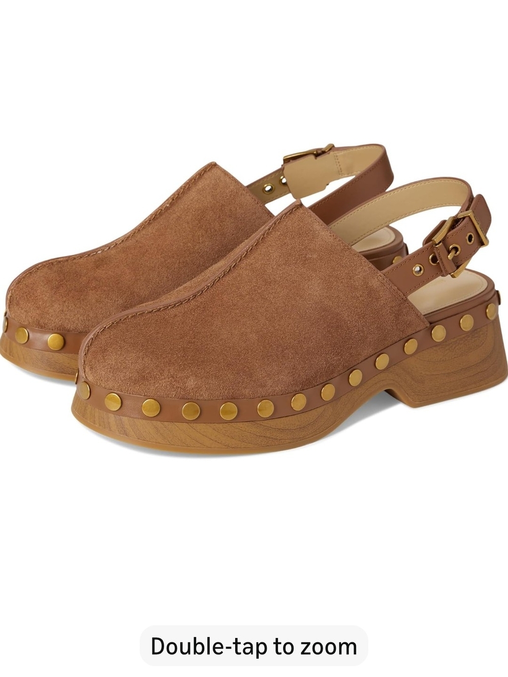 NIB MICHAEL KORS ESRA Brown Suede Studded Slingback Clogs 6.5w
